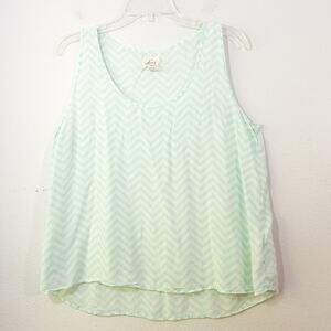 Levi's mint & white chevron loose fit tank top XL